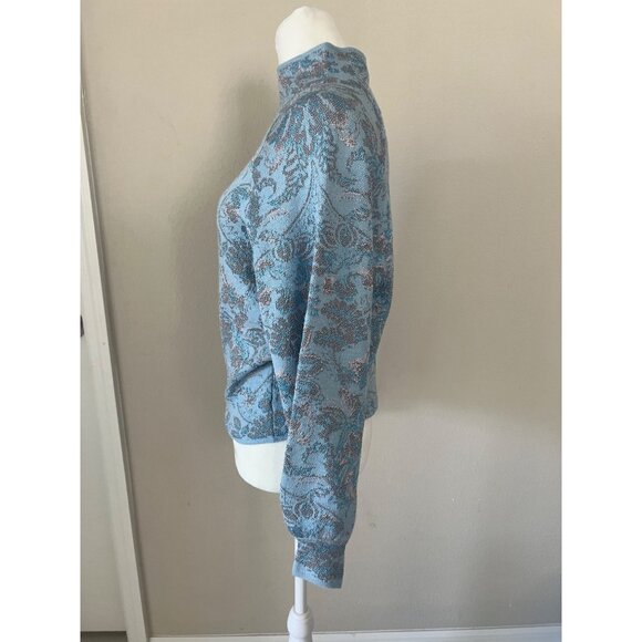 NWT ANTHROPOLOGIE powder blue bell-sleeve turtleneck  sweater SMALL - Picture 8 of 8